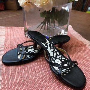 LANDS END Slide Sandal With Kitten Heel